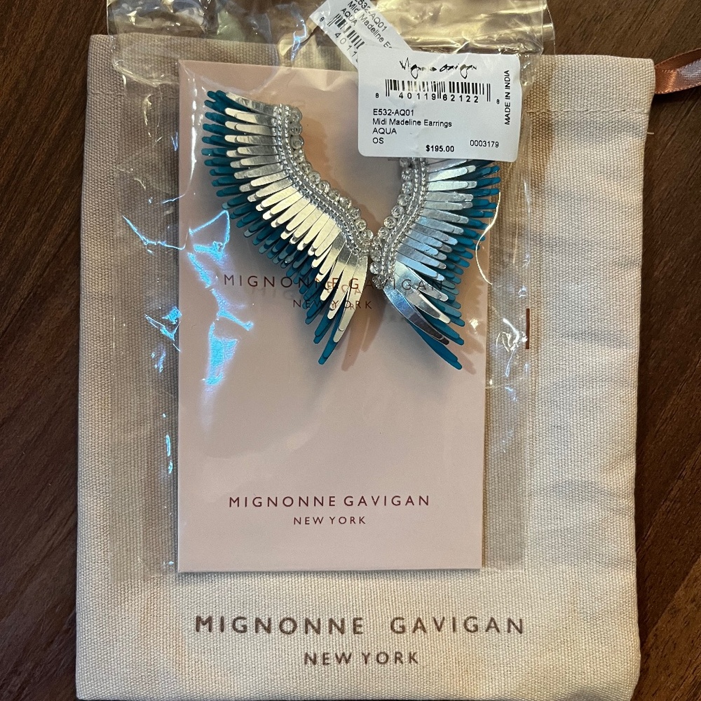 Mignonne Gavigan Aqua Silver Midi Madeline Earrings
